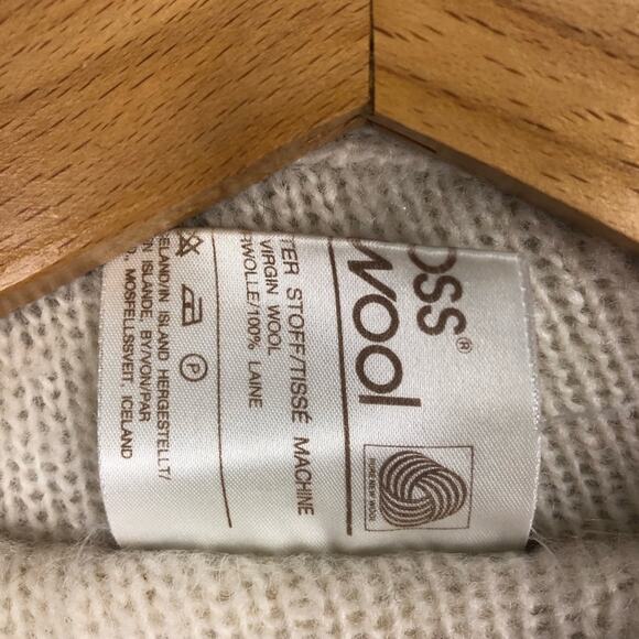 Vintage Alafoss Of Iceland Wool Fairisle Trench Coat M - Picture 12 of 13